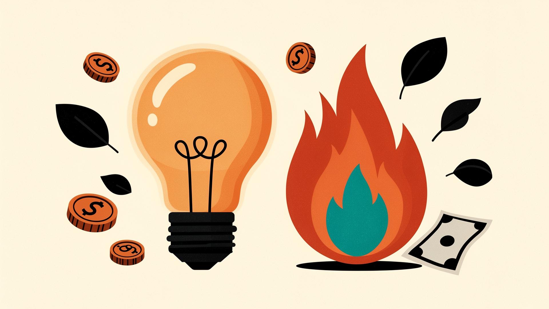 Illustrazione stilizzata di luce e gas domestici